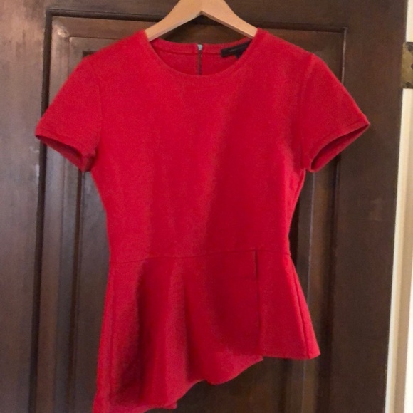 BCBGMaxAzria Tops - BCBG red peplum ponte top